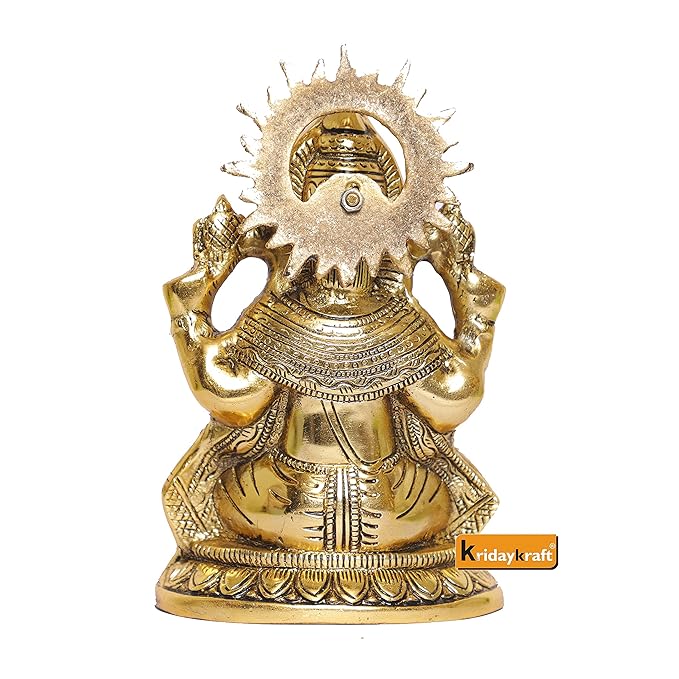 KridayKraft Ganesha Metal Statue For Temple Pooja Ganesha idol Murti Decorative