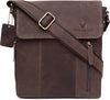 Leather 11 inch Sling Messenger Bag for Men I Multipurpose Crossbody Bag I Travel Bag with Adjustable Strap | Light Brown