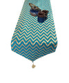 Pink Parrot Dopian Silk Sea Green Colour Table Runner
