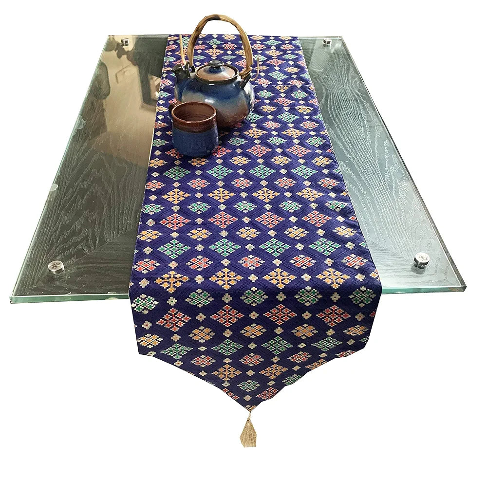 Pink Parrot Art Silk Table Runner Colour Design 14