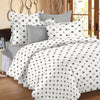 Huesland by Ahmedabad Cotton 144 TC Cotton King Size Bedsheet with 2 Pillow Covers - White, Grey