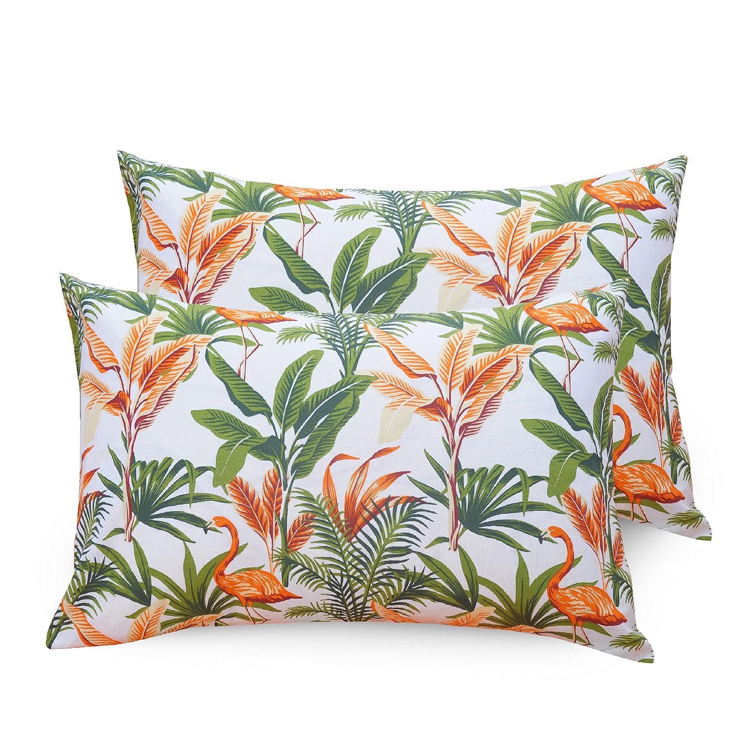Huesland by Ahmedabad Cotton 144 TC Cotton Pillow Covers Set of 2 | Orange