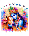 Rng Graphics Pvc Vinyl Little Krishna Wall Sticker Multicolor 53 Cm X 51 cm DW-149L