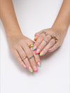 Pep Nails Multicoloured Tip Design Soft Gel Artificial Press On Nails - 30 Pcs