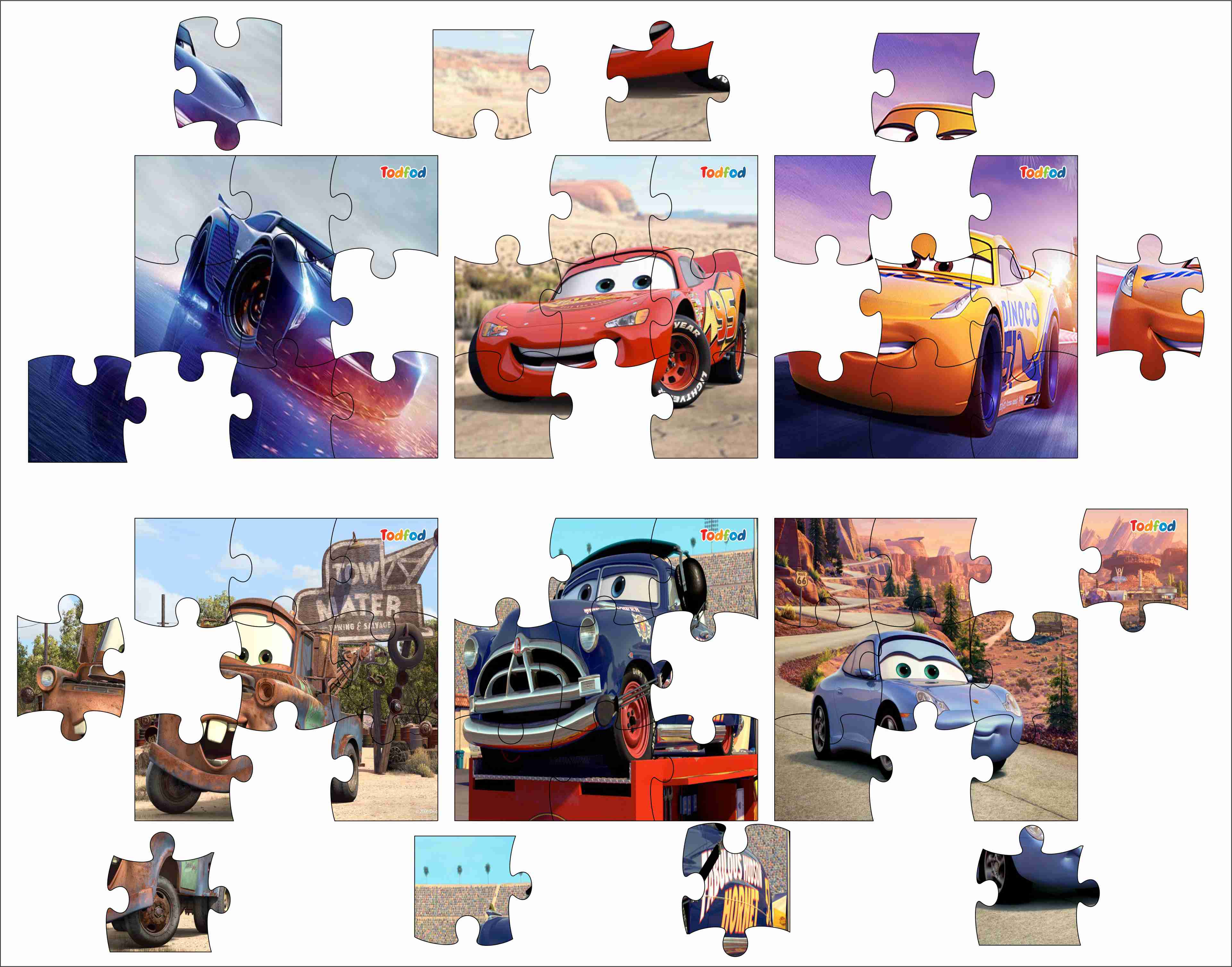 Wooden Jigsaw Puzzles - Disney Pixar Cars Anime Cartoon Characters