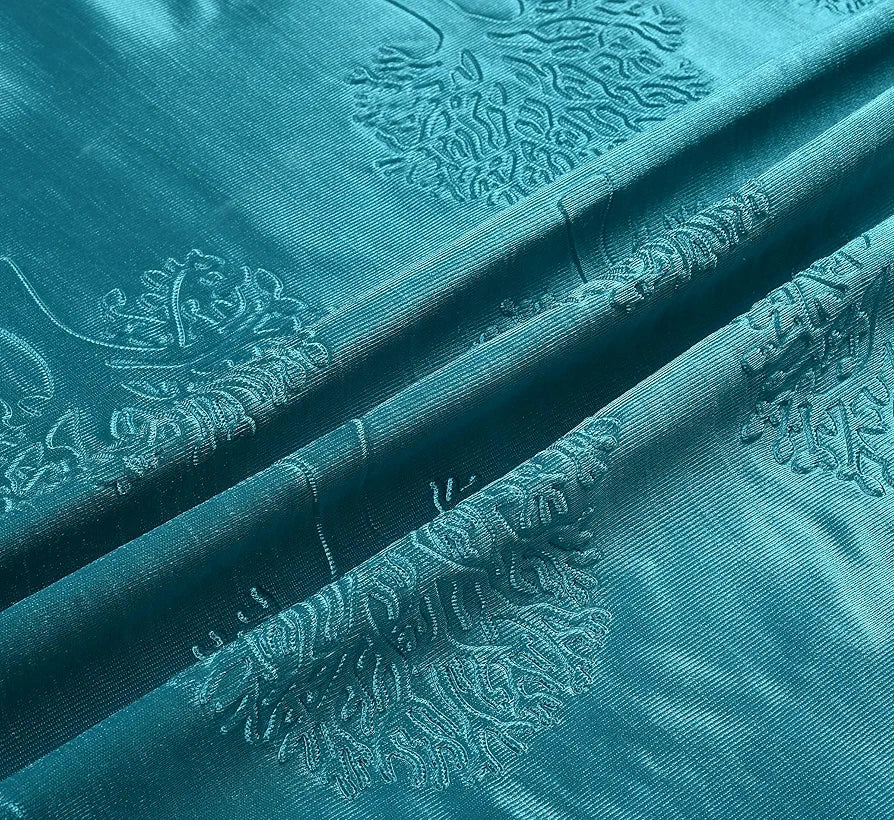 Fresh From Loom Botanical Opaque Window Curtains 6 Feet Long High Tenacity Yarn Polyester Punch Curtains