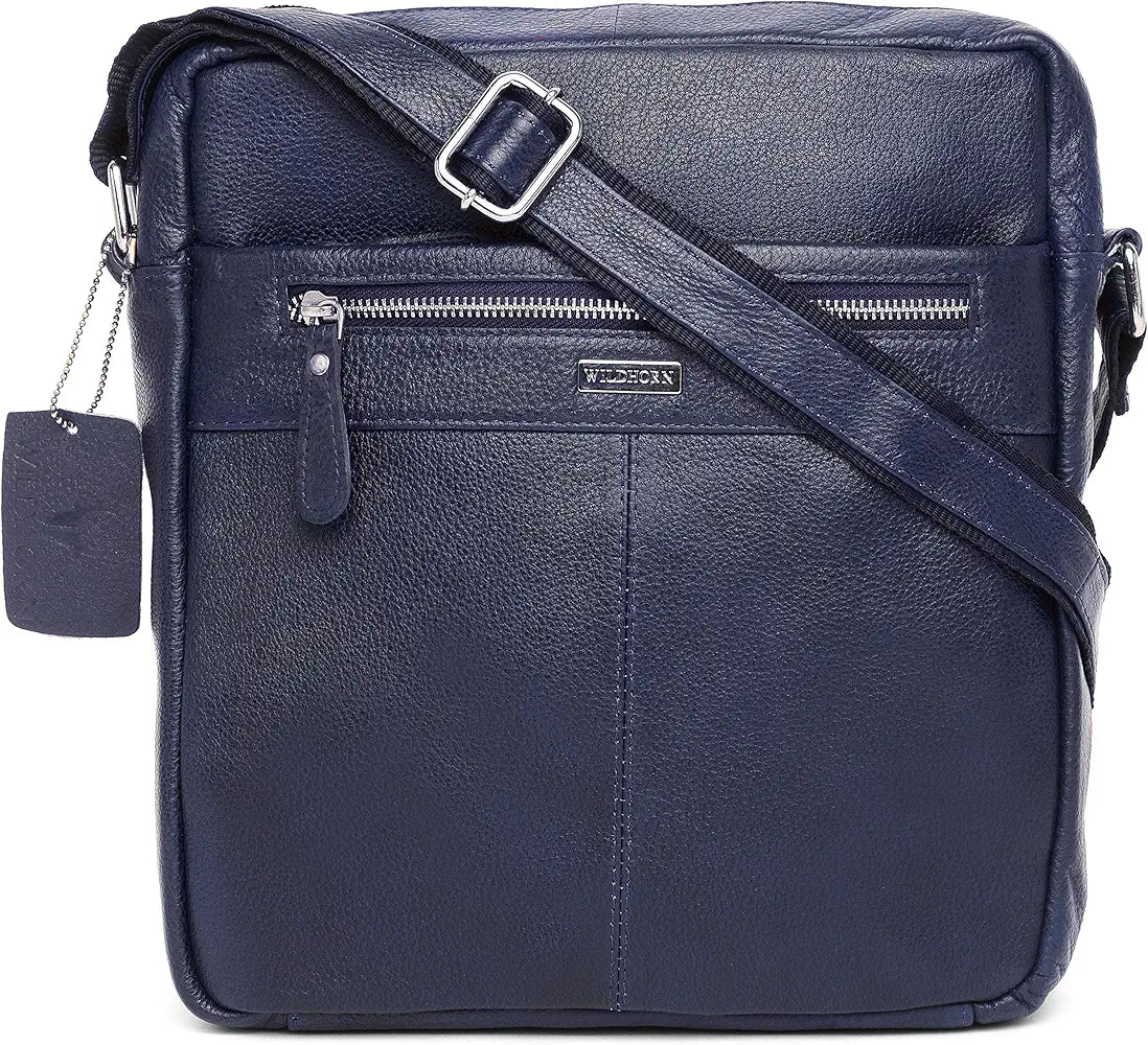 WildHorn Urban Edge Leather Sling Messenger Bag for Men I Dimension: L- 11 inch H- 12.5 inch W- 2.5 inch
