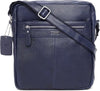Urban Edge Leather Sling Messenger Bag for Men | Blue