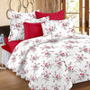 Huesland by Ahmedabad Cotton 144 TC Cotton King Size Bedsheet with 2 Pillow Covers - White, Pink