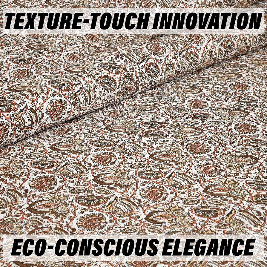 Kuber Industries Double Bedsheet with 2 Pillow Covers 160 TC Premium Cotton Dezier Bell Print Cream