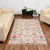 Homadorn Handmade Sustainable Printed Modern Dhurrie/Rugs/Carpet Colour Off white