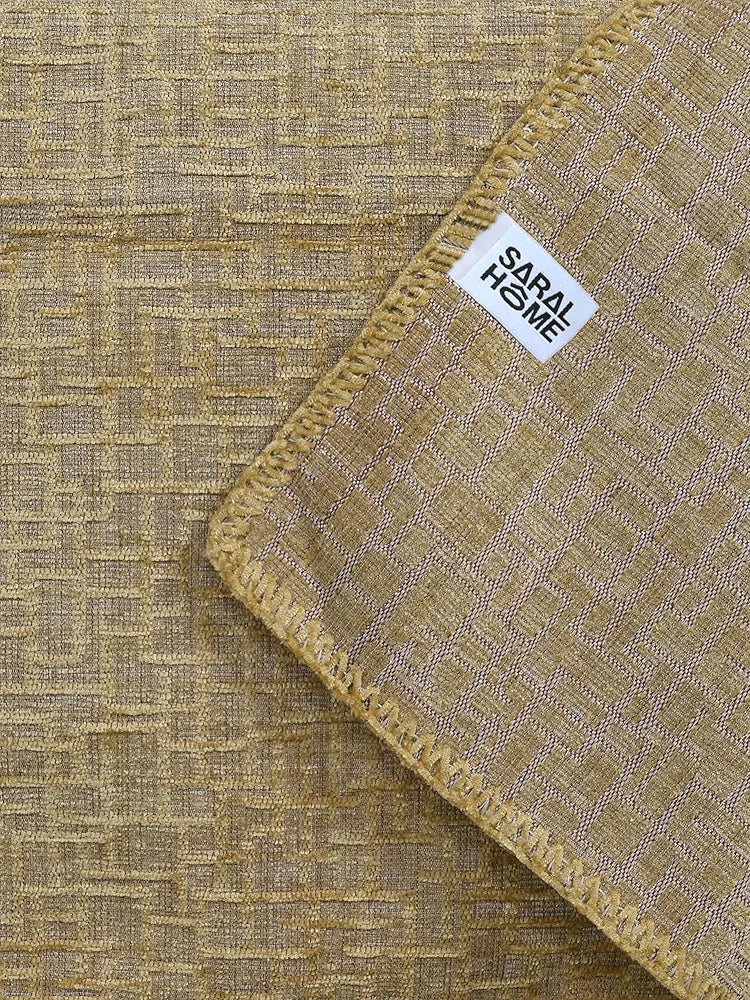 Saral Home Chenille 2 Seater Sofa Cover Throw Colour Gold