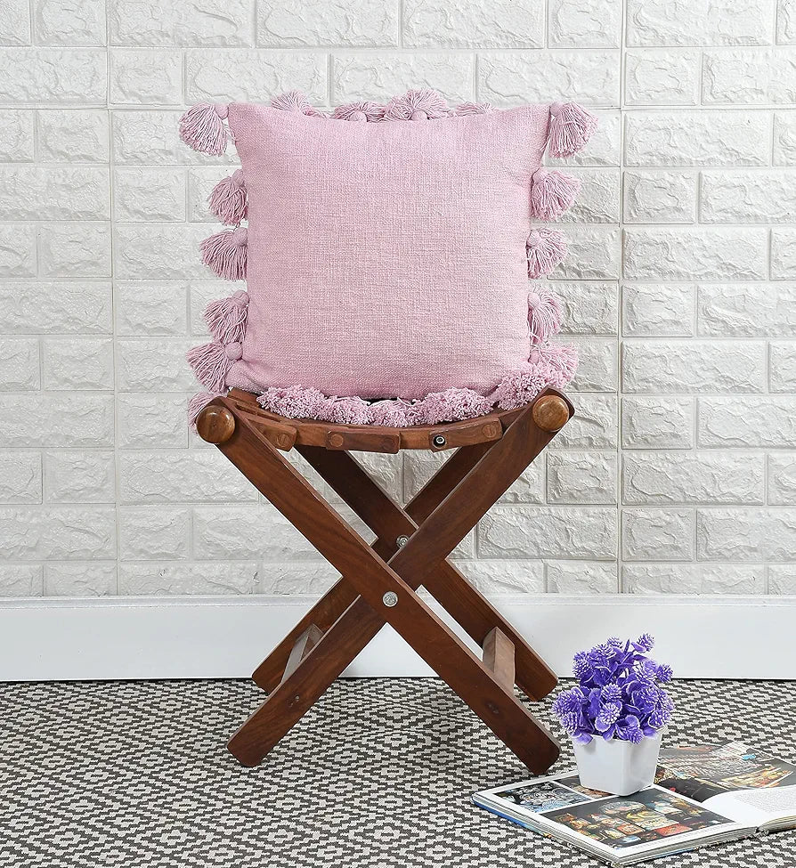 Homadorn Luxury Cotton Handmade Decorative Boho Throw Pillow Covers Colour Lavender