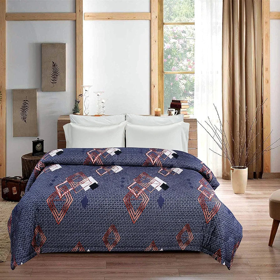 BSB Home Super Soft Glace Cotton Microfiber Filling King Size Hot and Warm Blanket for Winter Double TC  260 Grey Cricle