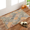 Homadorn Handmade Sustainable Printed Modern Dhurrie/Rugs/Carpet Colour Multicolor 023