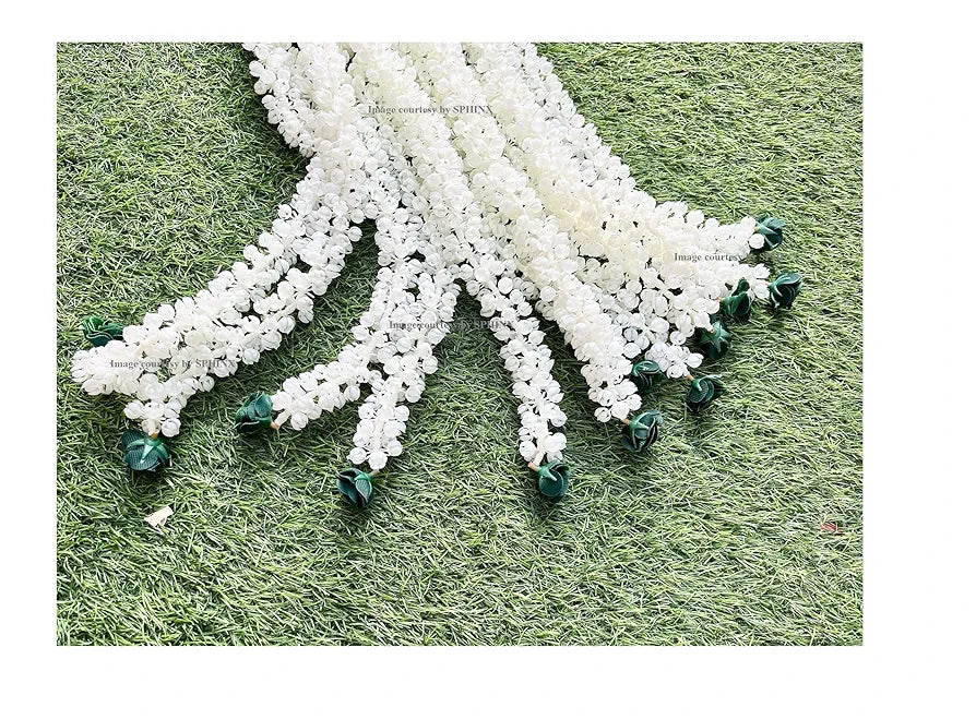 Artificial Jasmine Buds & Rose Strings Garlands Green