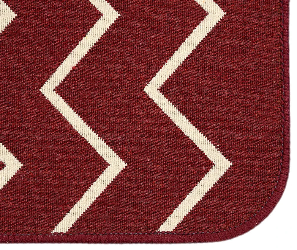 Saral Home Zig Zag Designer Soft Cotton Durable & Washable Multipurpose Runner