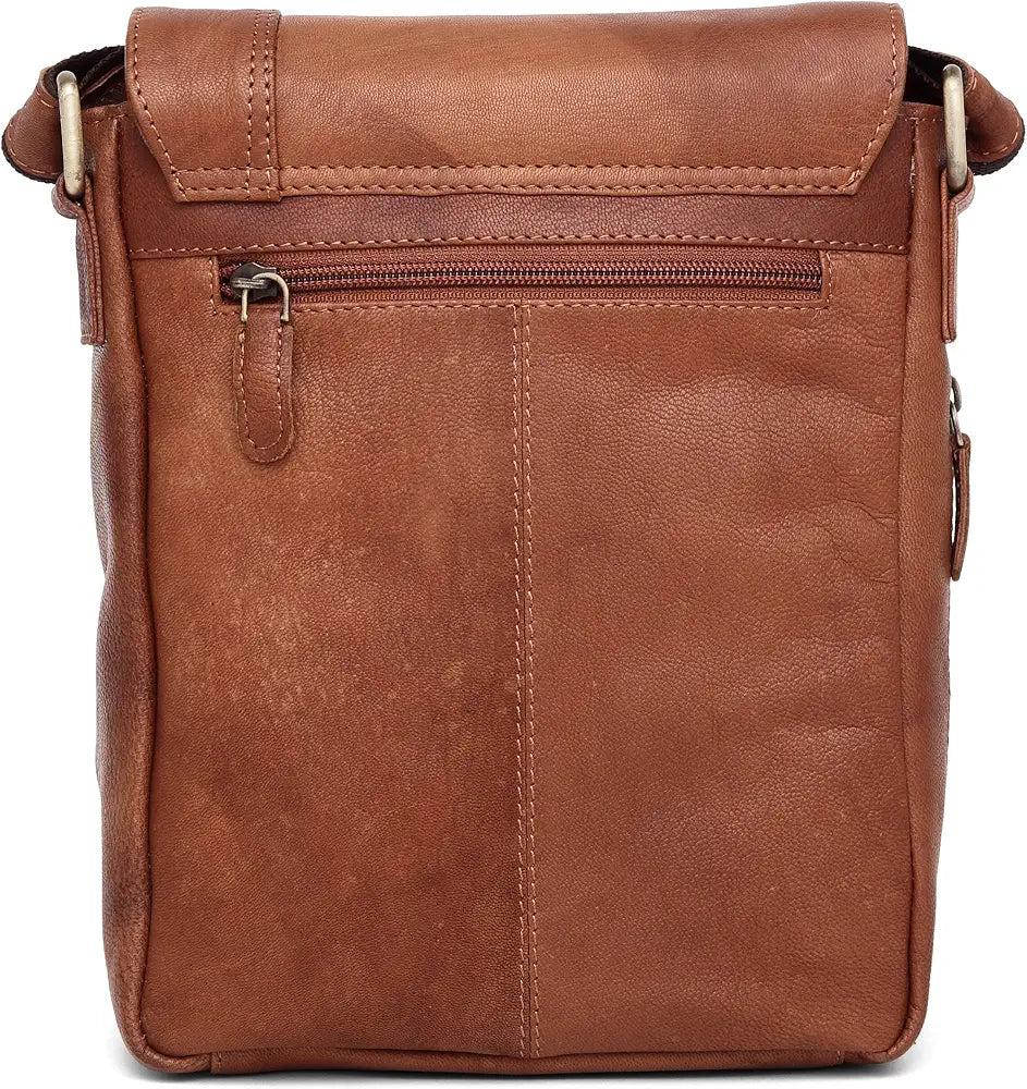WildHorn Leather 8.5 inch Sling Messenger Bag for Men I Multipurpose Crossbody Bag I Travel Bag with Adjustable Strap I DIMENSION: L- 8.5inch H- 10.5inch W- 3inch
