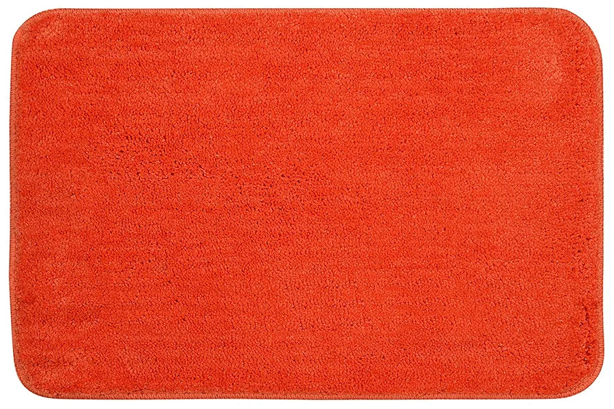 Saral Home Easy Living Saral Home Microfiber Anti-skid Rectangular Bath Mat Colour Orange (Pack Of 2)