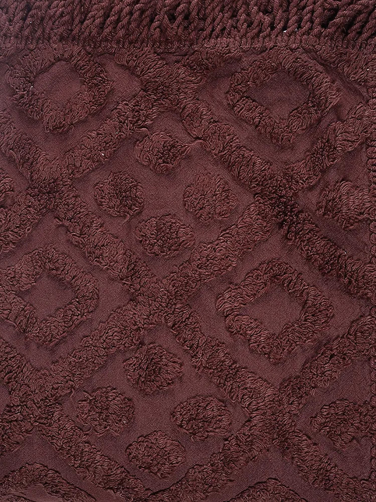 Saral Home Soft Cotton Tufted 2 Seater Sofa Cover Throw Colour Brown
