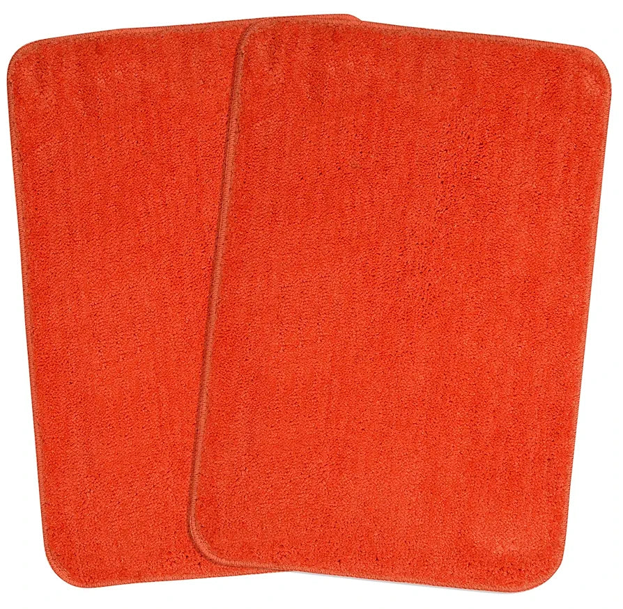 Saral Home Easy Living Saral Home Microfiber Anti-skid Rectangular Bath Mat Colour Orange (Pack Of 2)