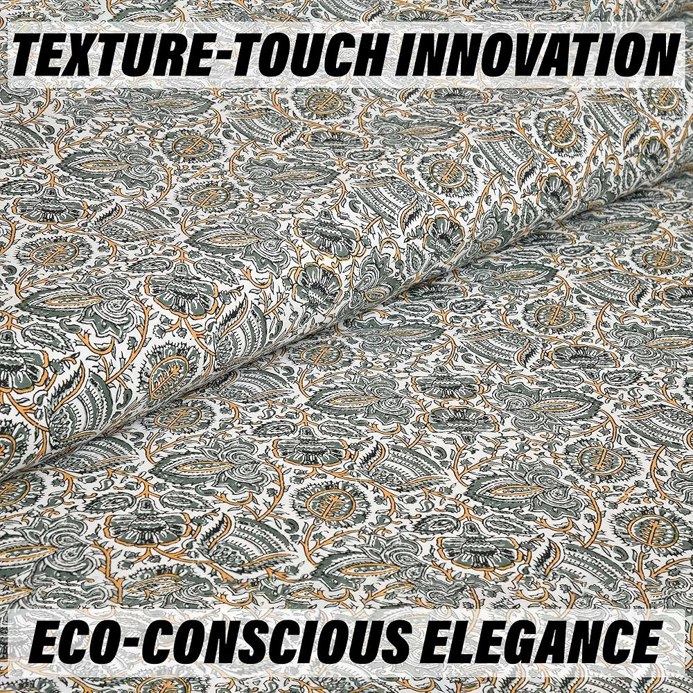 Kuber Industries Double Bedsheet with 2 Pillow Covers 160 TC Premium Cotton Dezier Bell Print Green