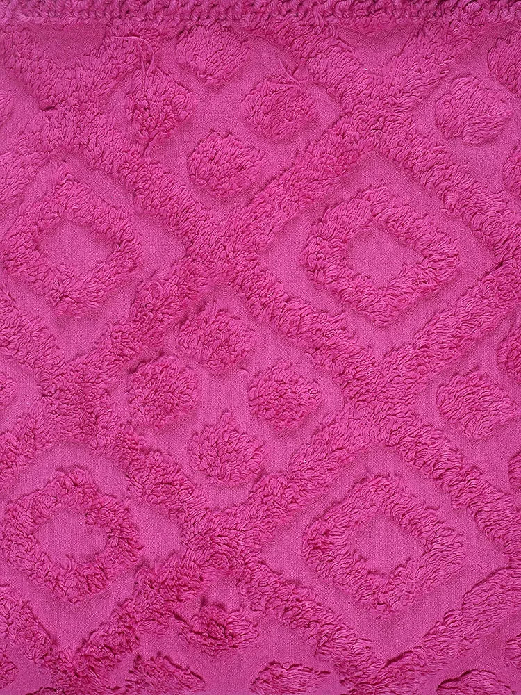 Saral Home Easy Living Home Soft Cotton Tufted 2 Seater Sofa Cover Throw Pink