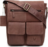 Leather 11 inch Sling Messenger Bag for Men I Multipurpose Crossbody Bag I Travel Bag with Adjustable Strap I Utility Bag | Brown