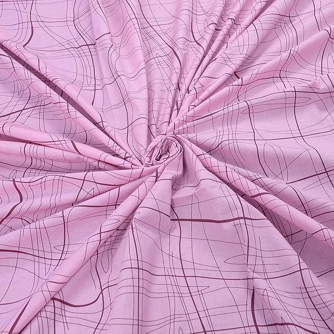 Huesland by Ahmedabad Cotton 144 TC Cotton Bedsheet for Double Bed King Size with 2 Pillow Covers | Orchid Bouquet & Harbor Grey