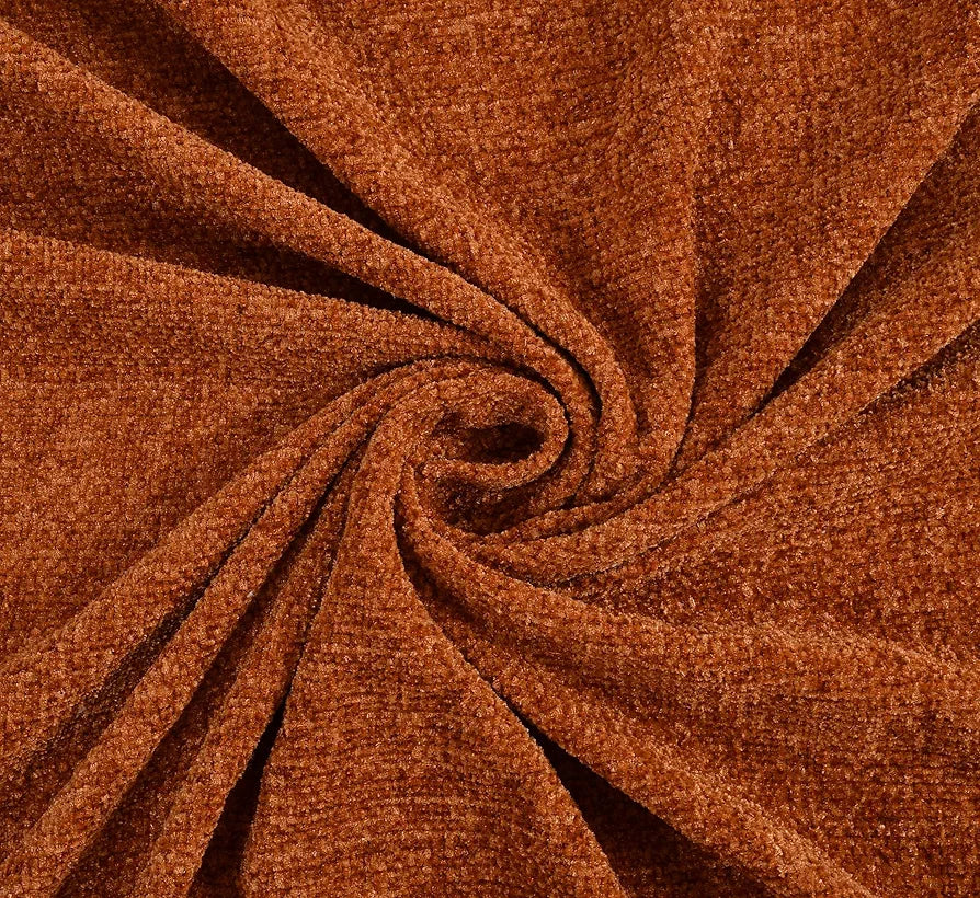 Sashaa World Lightweight Soft Chenille Throw Colour Rust