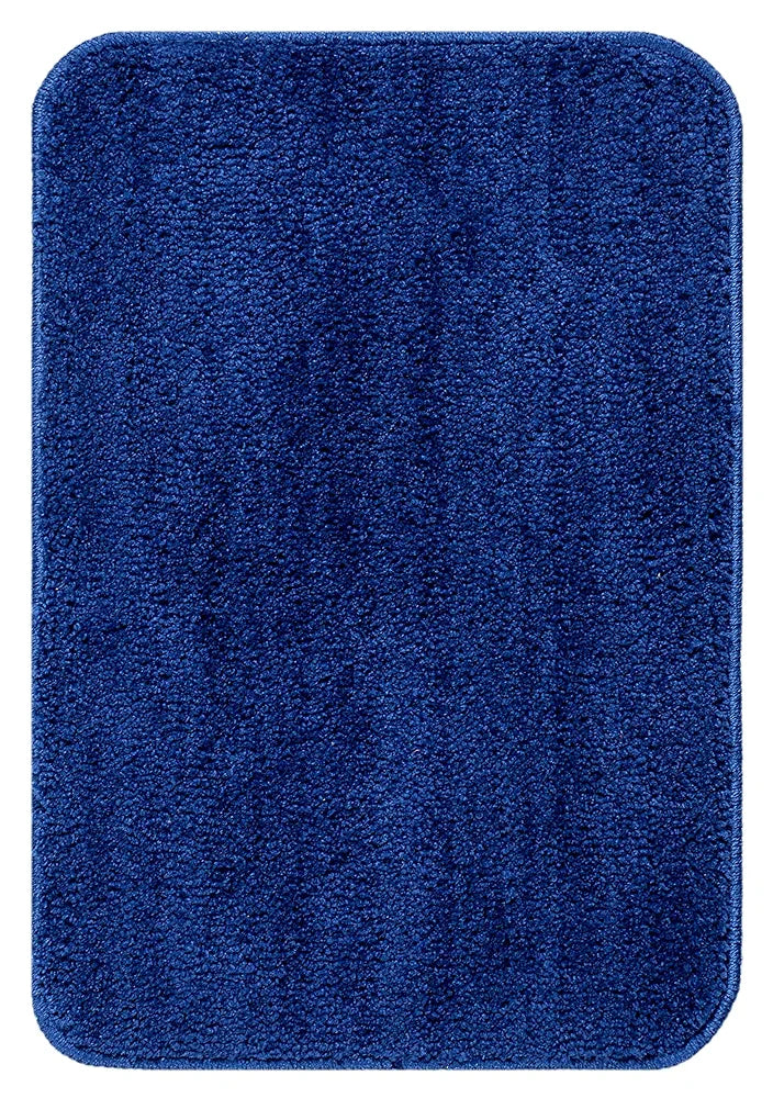 Saral Home Microfiber Solid Rectangle Anti-Skid Bath Mats Colour Blue (Pack of 2)