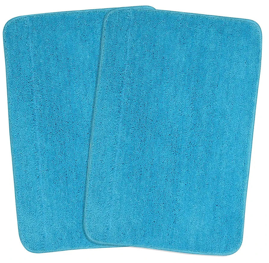 Saral Home Easy Living Saral Home Microfiber Anti-skid Rectangular Bath Mat Colour Blue & Turquoise(Pack Of 2)