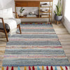 The Home Talk Cotton Chindi Rug Denim Carpets for Living Room Hallway Bedroom Dining Room Denim Blue