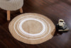Sashaa World Indian Handmade Braided Jute Round Rugs for Home Décor Colour Beige white