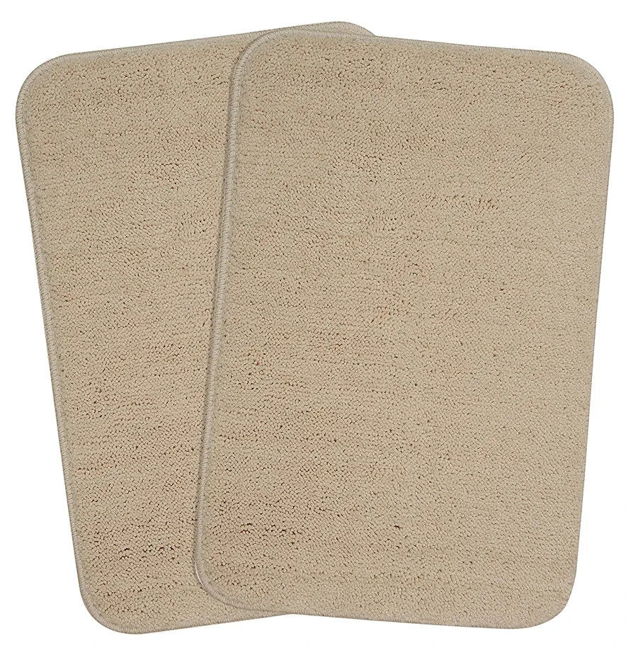 Saral Home Easy Living Microfiber Solid Anti-skid Bath Rectangular Mats Colour Beige (Pack Of 2)