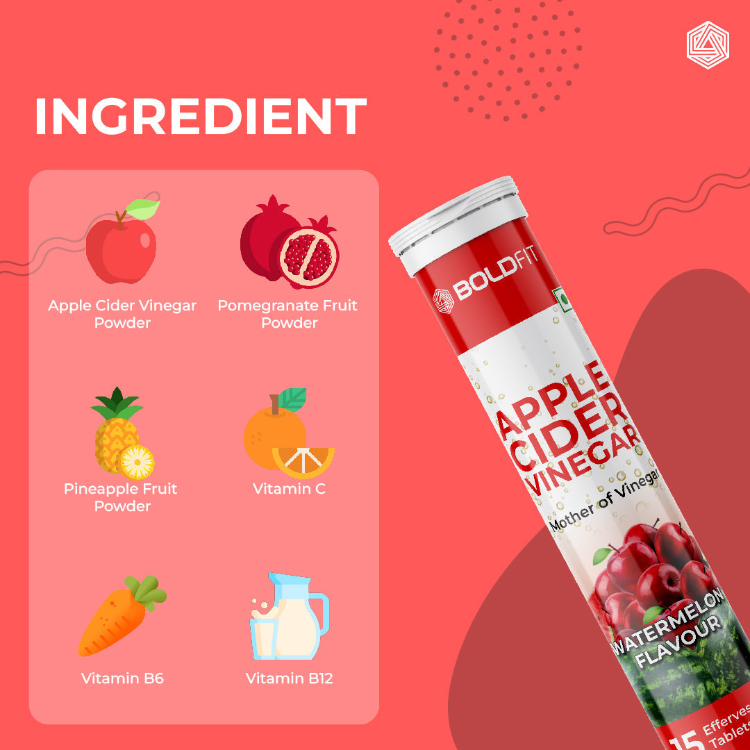 Boldfit Apple Cider Vinegar - Pack Of 15 Effervescent Tablets