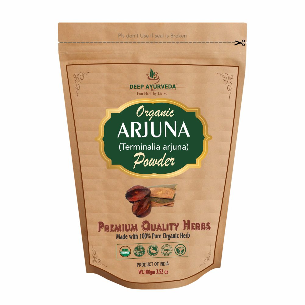 deep ayurveda organic arjuna bark powder (terminalia arjuna)