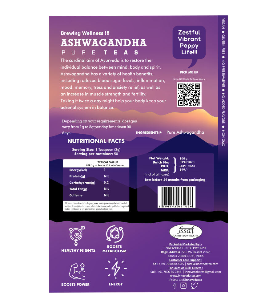 Innoveda Ashwagandha Pure Tea - 100 gms