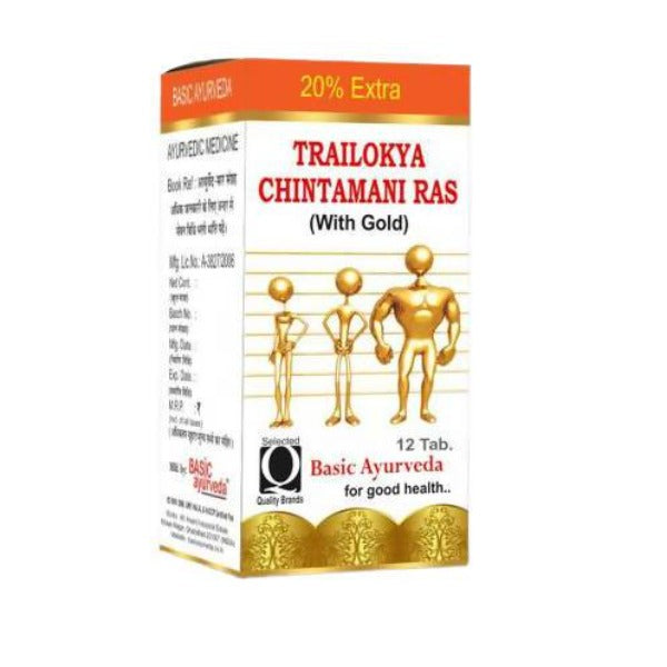 Basic Ayurveda Trailokya Chintamani Ras with Gold