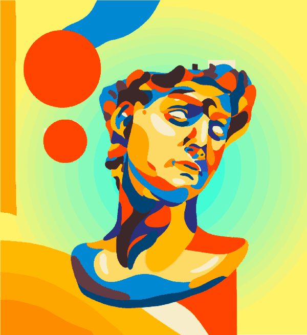 Paint Waint Abstract Colourful Ancient Idol