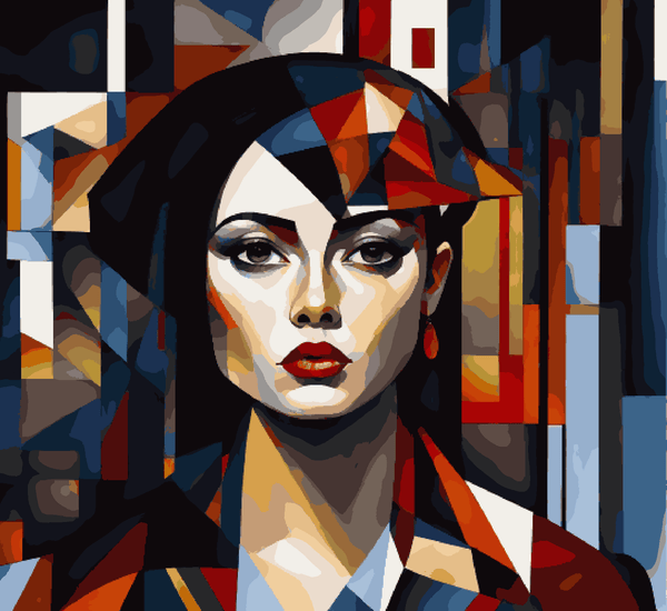 Paint Waint Abstract Lady Different Shapes