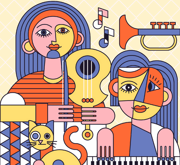 Paint Waint Abstract Musical Family