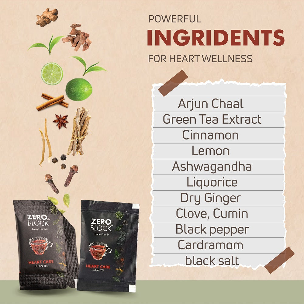 Zero Block Tisane Premix Heart Care Herbal Tea - 25 sachets