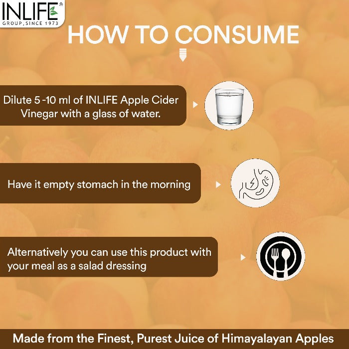 INLIFE Apple Cider Vinegar with Mother Vinegar Supplement – 500 ml