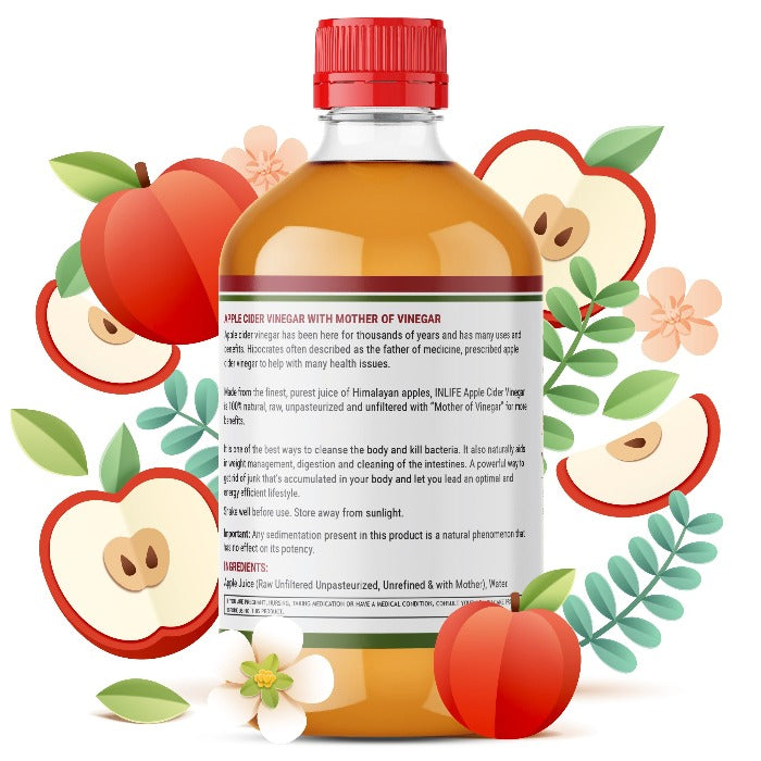 INLIFE Apple Cider Vinegar with Mother Vinegar Supplement – 500 ml