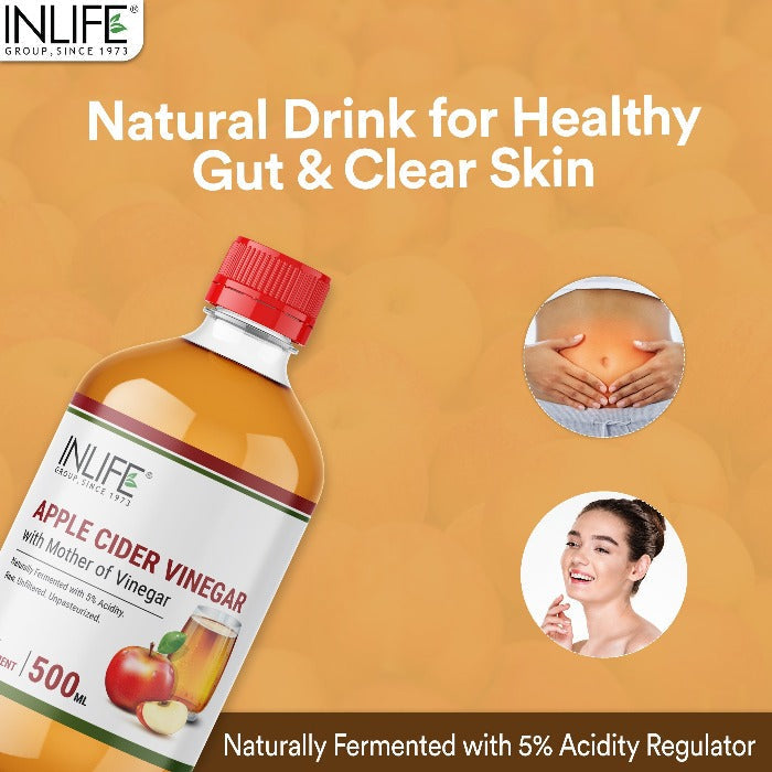 INLIFE Apple Cider Vinegar with Mother Vinegar Supplement – 500 ml