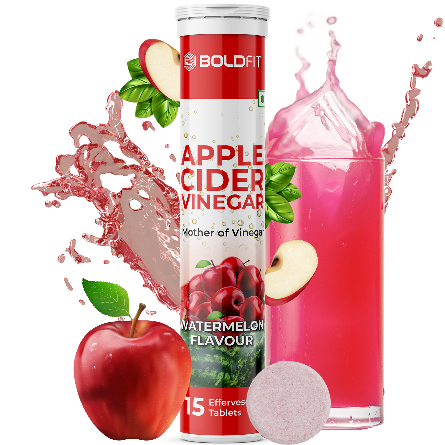 Boldfit Apple Cider Vinegar - Pack Of 15 Effervescent Tablets