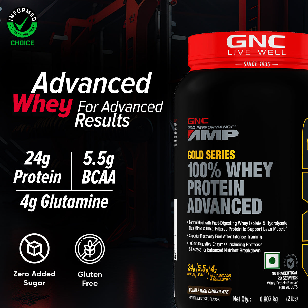 GNC AMP Gold Series 100% Whey Protein Advanced