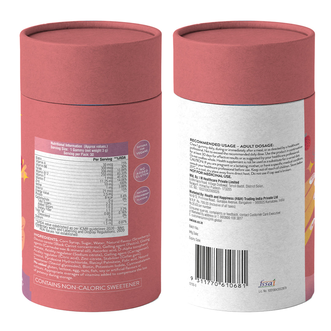 SwisseMe Biotin Gummies - 30 Gummies
