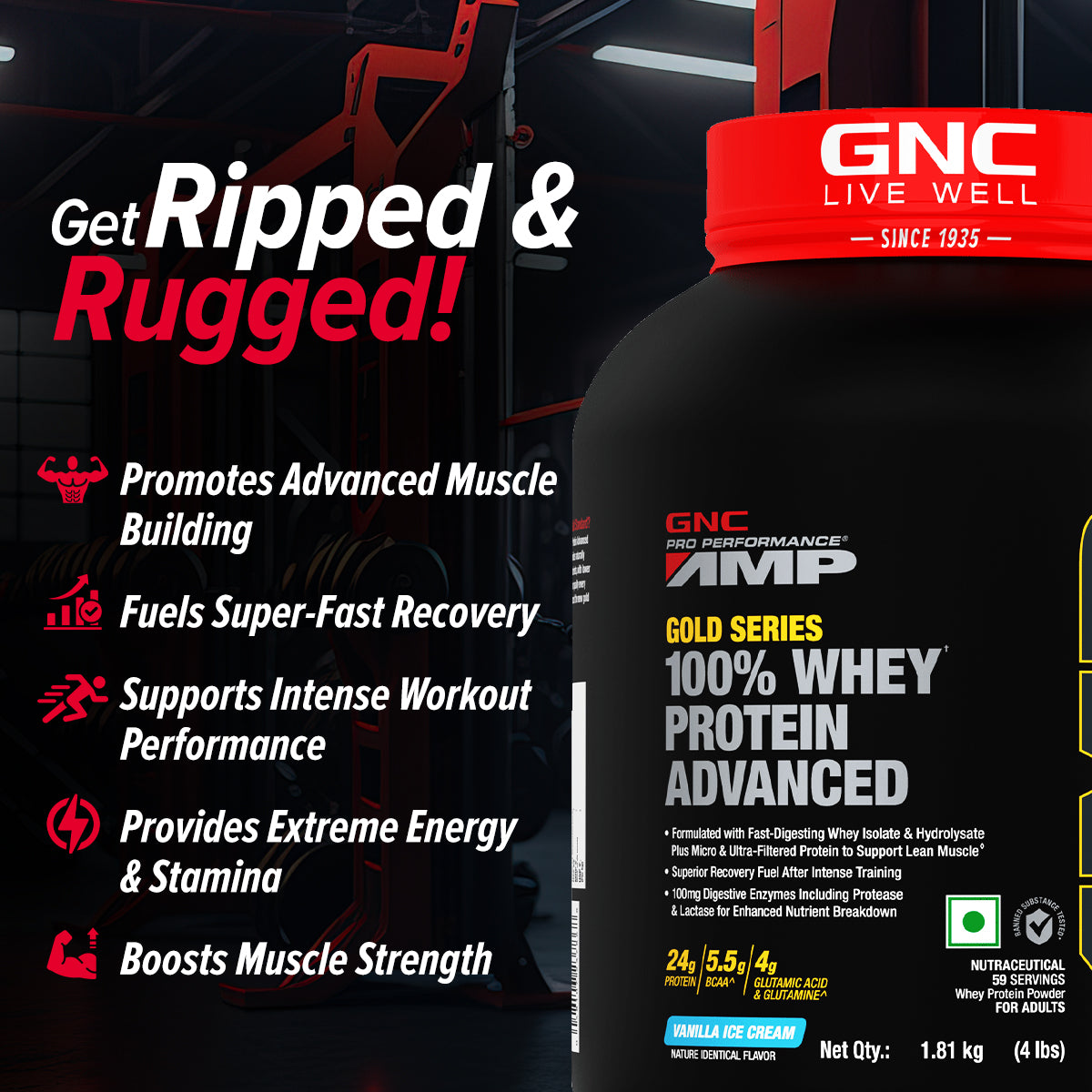 GNC AMP Gold Series 100% Whey Protein Advanced